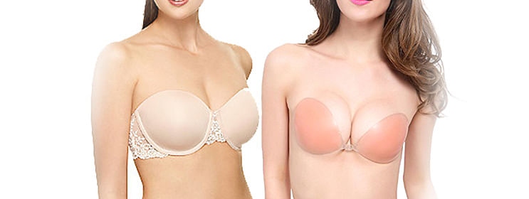Women's Invisible Push Up Bra, Reusable Strapless Bra Compatible Women,  Silicone Stick On Bra Skin-friendly Sticky, Backless Adhesive Bra  Compatible W