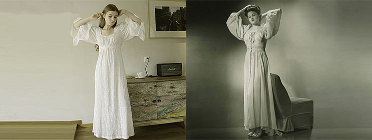 Maternity Night Gown, Nursing Nightgown, Vintage Nightie, Old