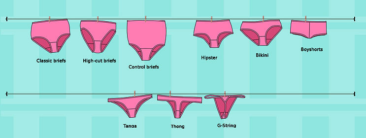 Premium Vector  Types of female panties for substitution of
