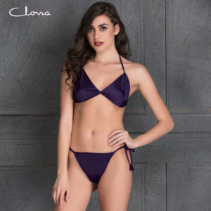 Satin bra and bikini panty set