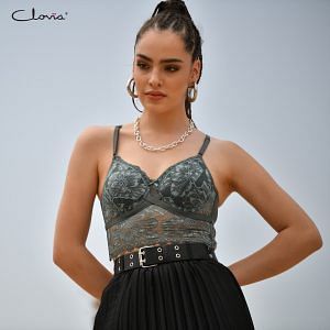 Sheer top best sale with bralette