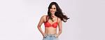 manushi chillar in clovia red bra