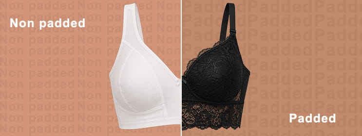 What is the difference between a padded and non-padded sports bra?